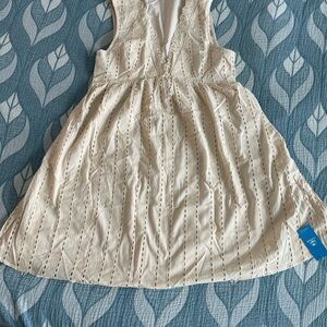 New eyelet cream color swing dress lined